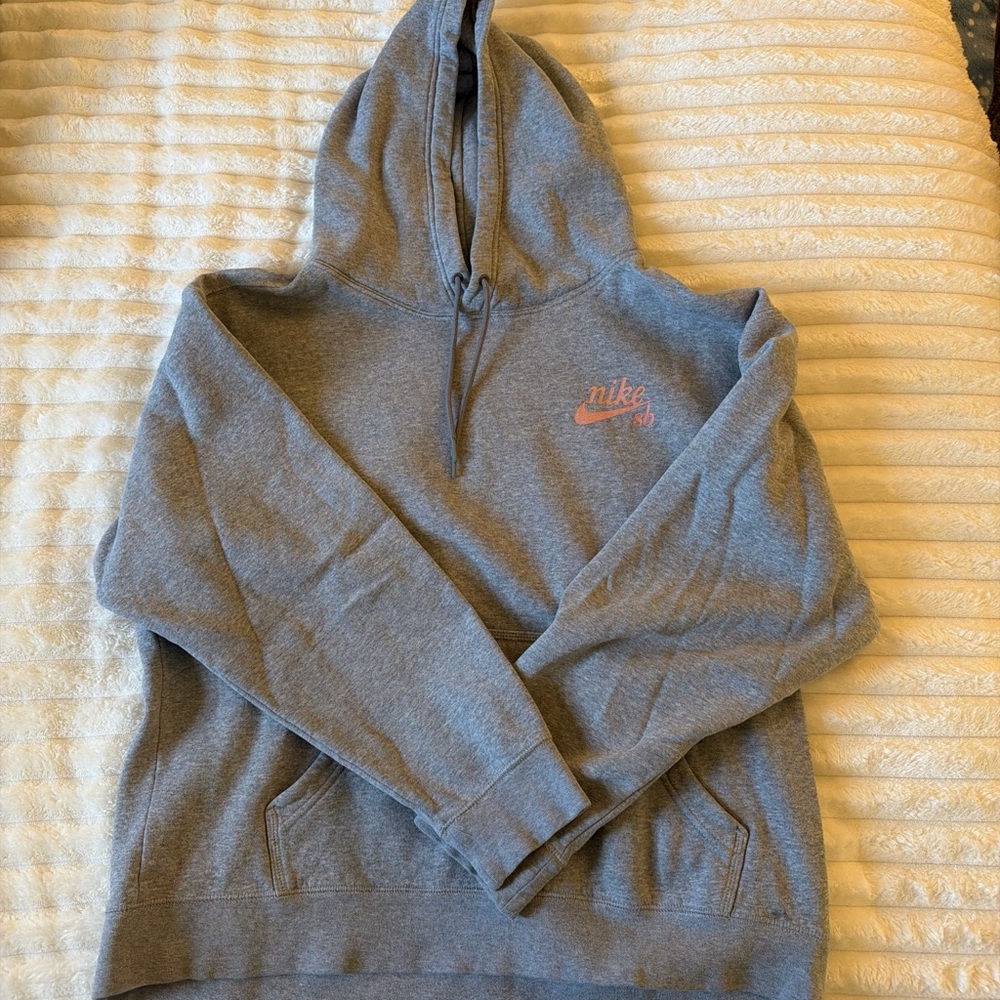 Nike Gray Hoodie with Red Accents